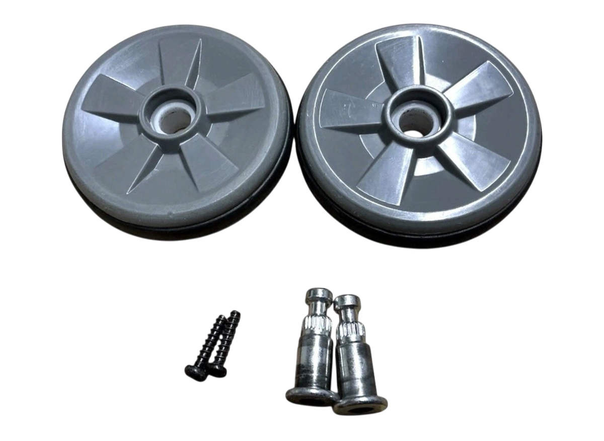 Two Shark NV602UK NV602UKT floor brush wheels with fixing screws