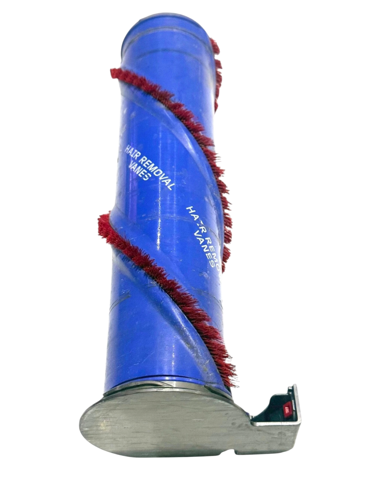 Dyson Ball Animal UP32 UP34 brush bar roller, blue with red bristles, upright view